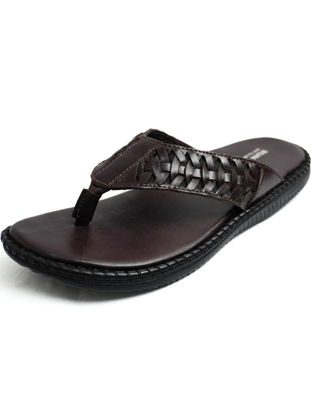 RUNRAVE Maroon Synthetic Flip Flops - view 1