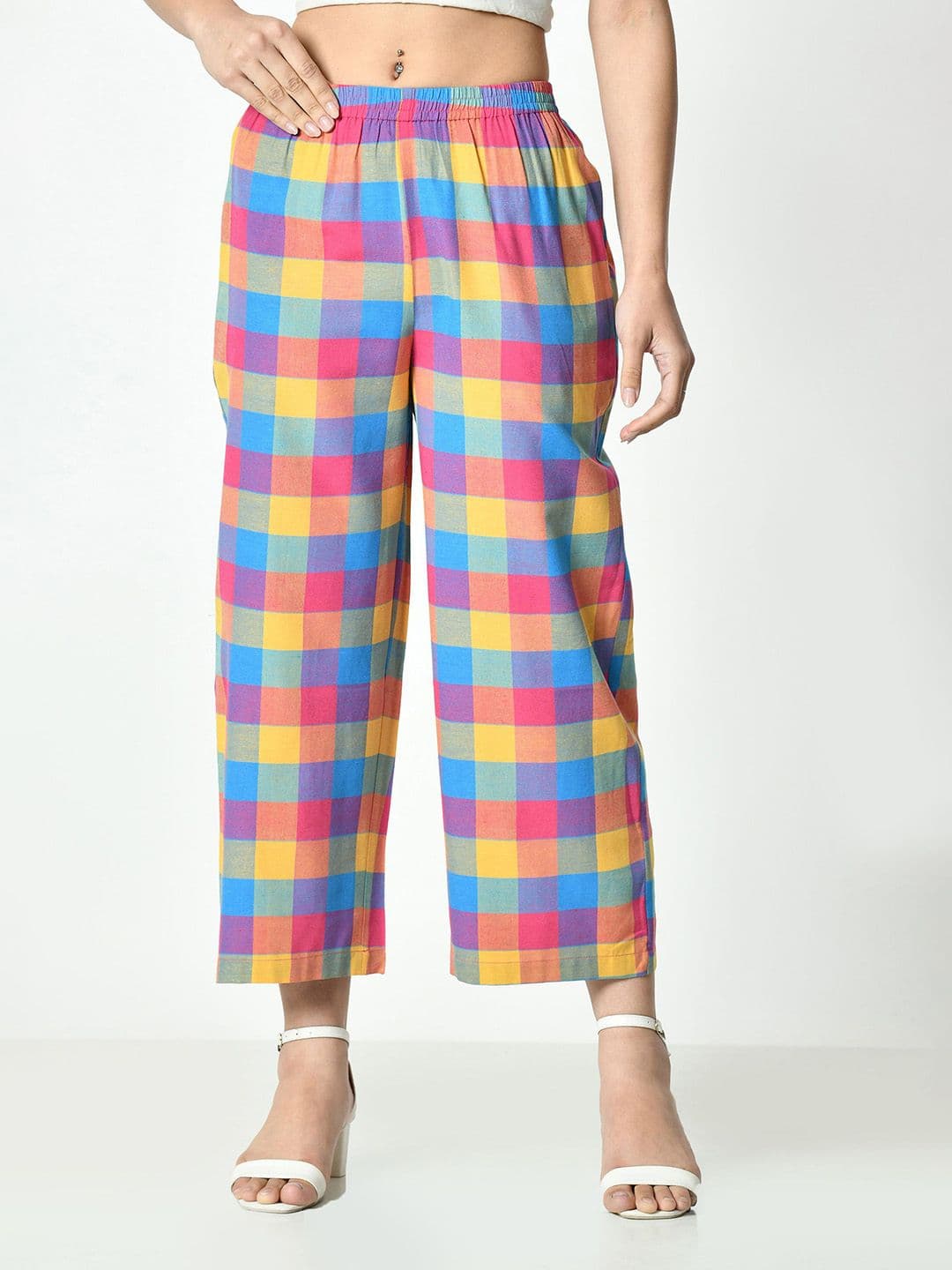 OTIRA Women Checked Straight Fit Palazzos - view 1