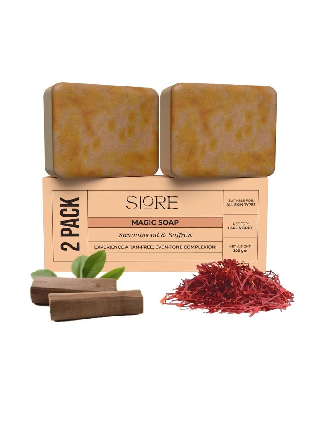 SIORE Set Of 2 Sandalwood & Saffron Soaps - view 1