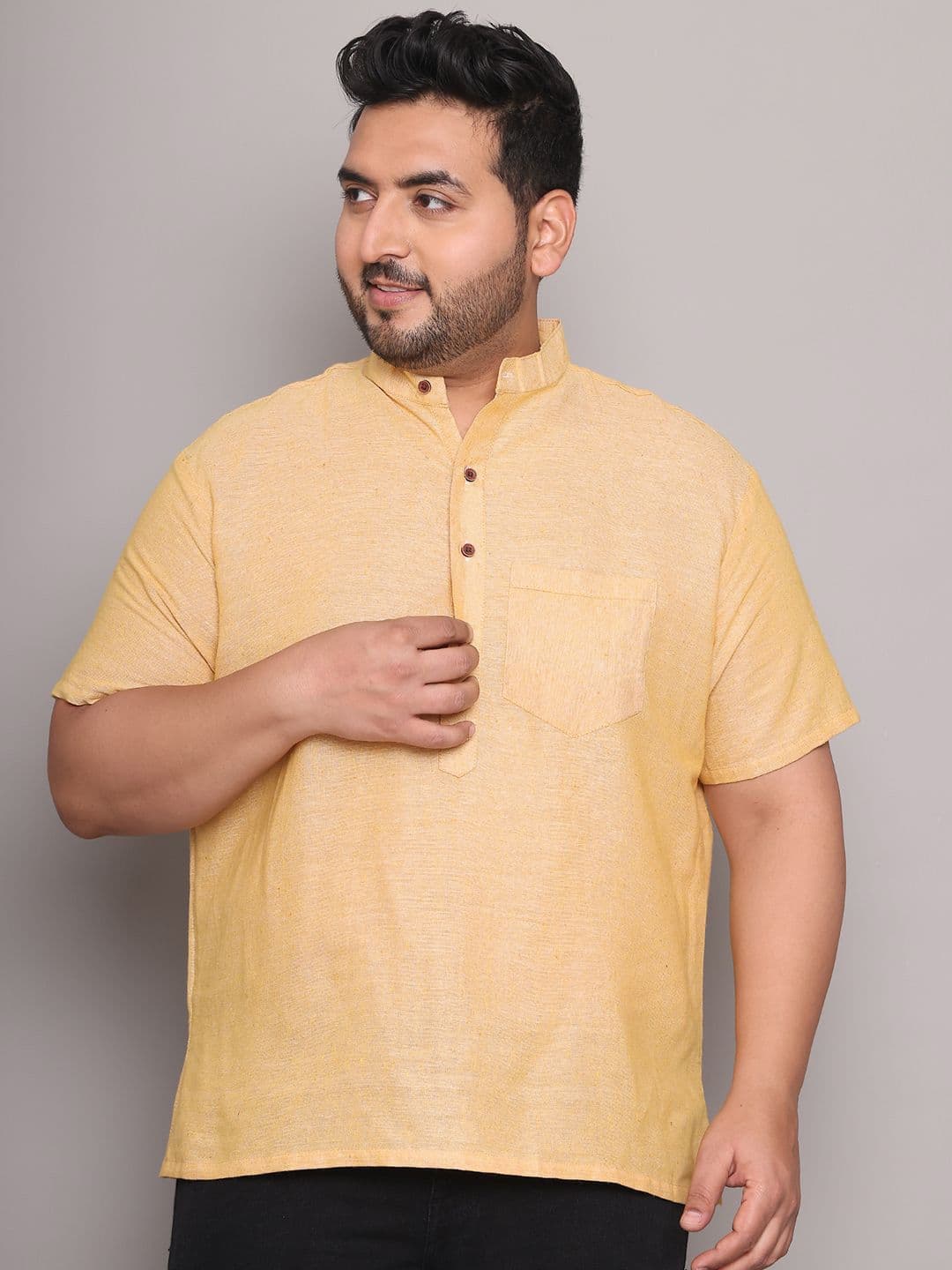 Enchanted Drapes Men Plus Size Solid Daily Cotton Straight Kurta - view 1