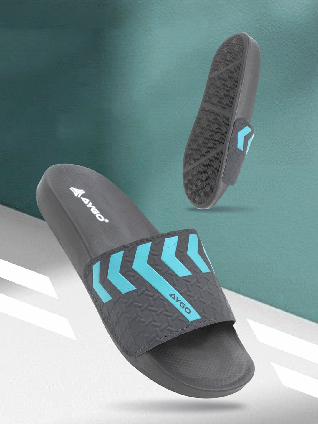 AYGO Men Self Design Sliders Flip Flops - view 1