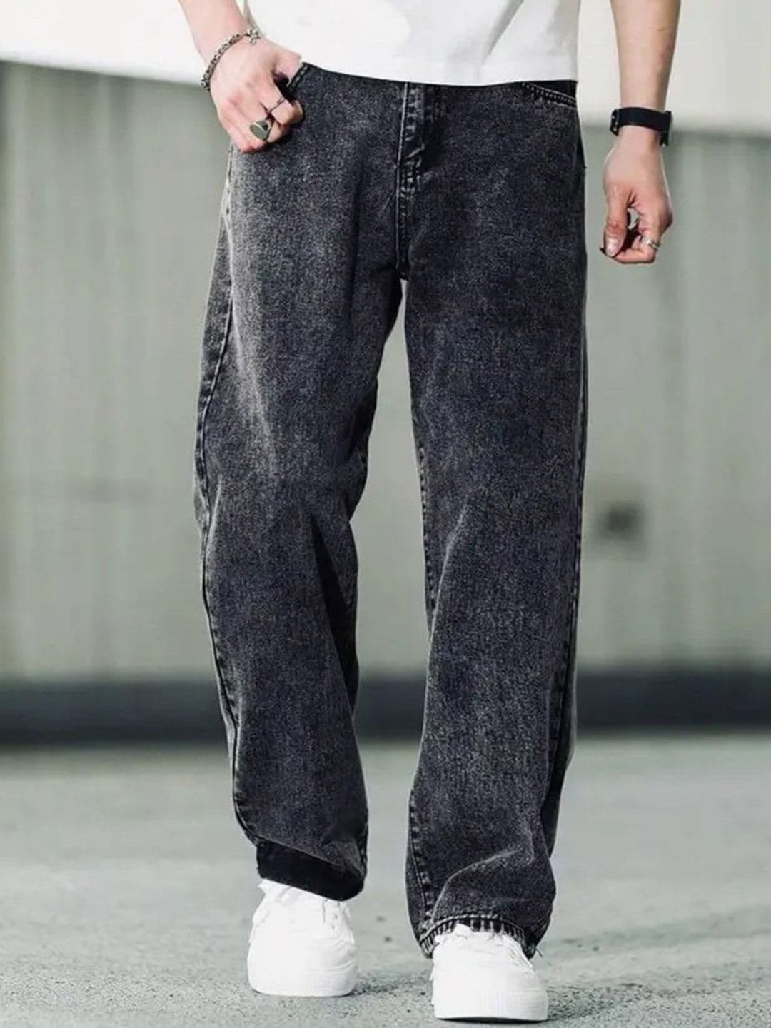 Playfeel Men Jean Straight Fit Mid-Rise Heavy Fade Stretchable Cotton Jeans - view 1