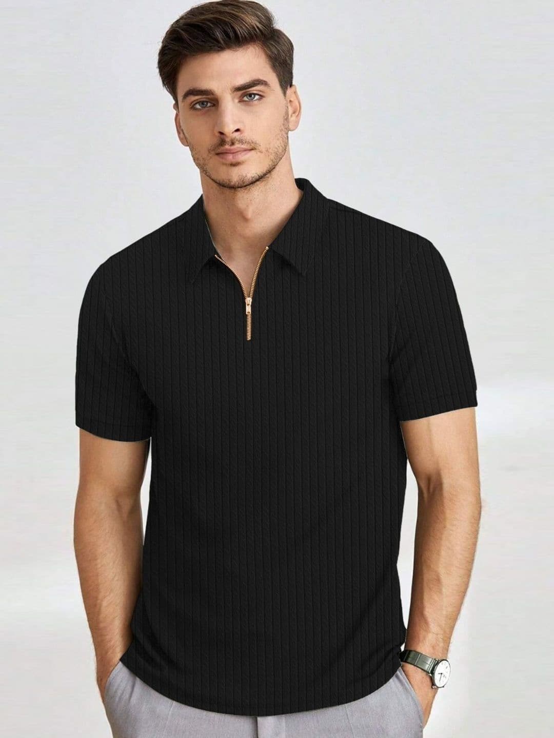 KAJARU Self Design Polo Collar T-shirt - view 1