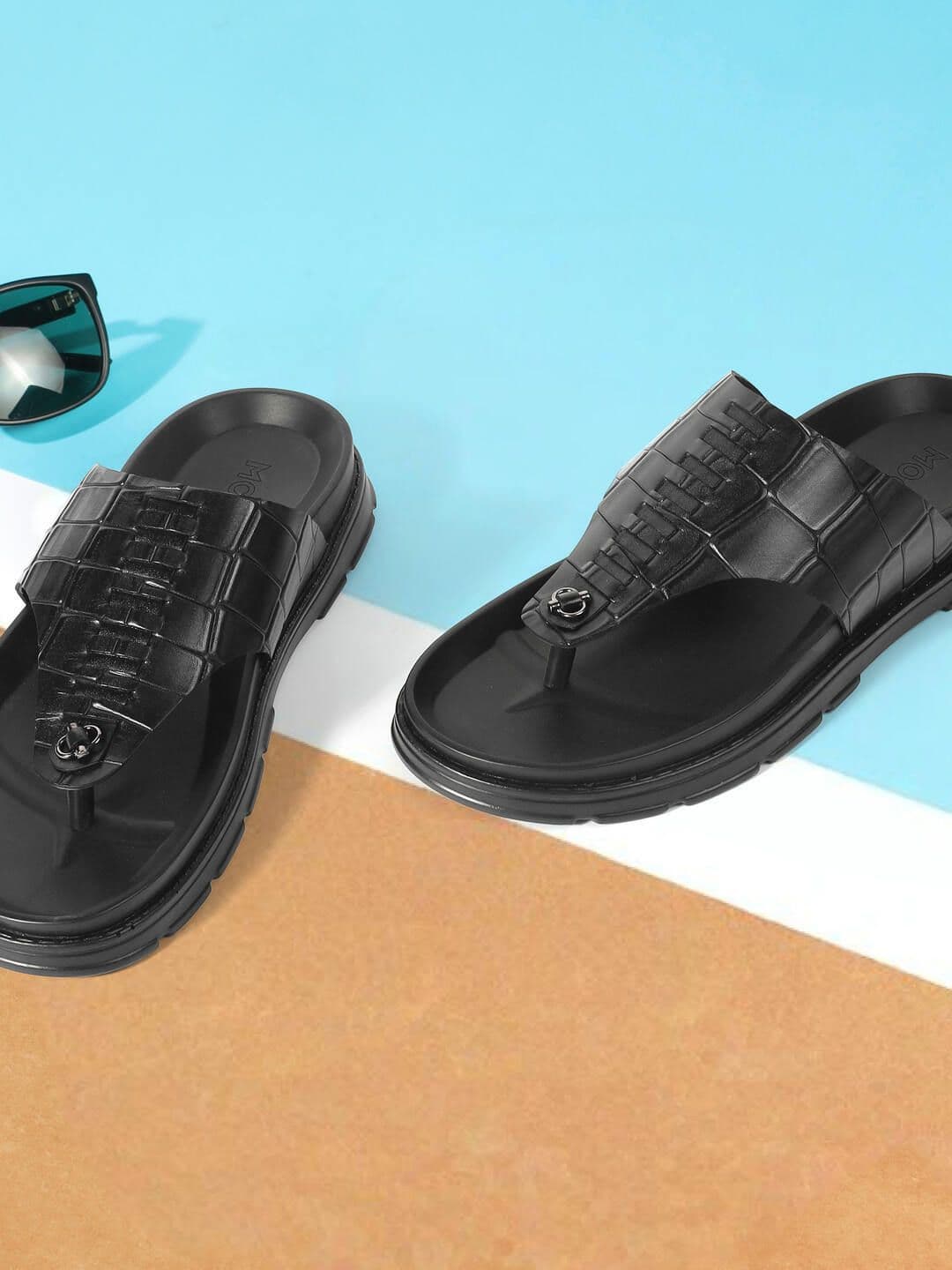 Mochi Men Textured Leather Sandals - view 1