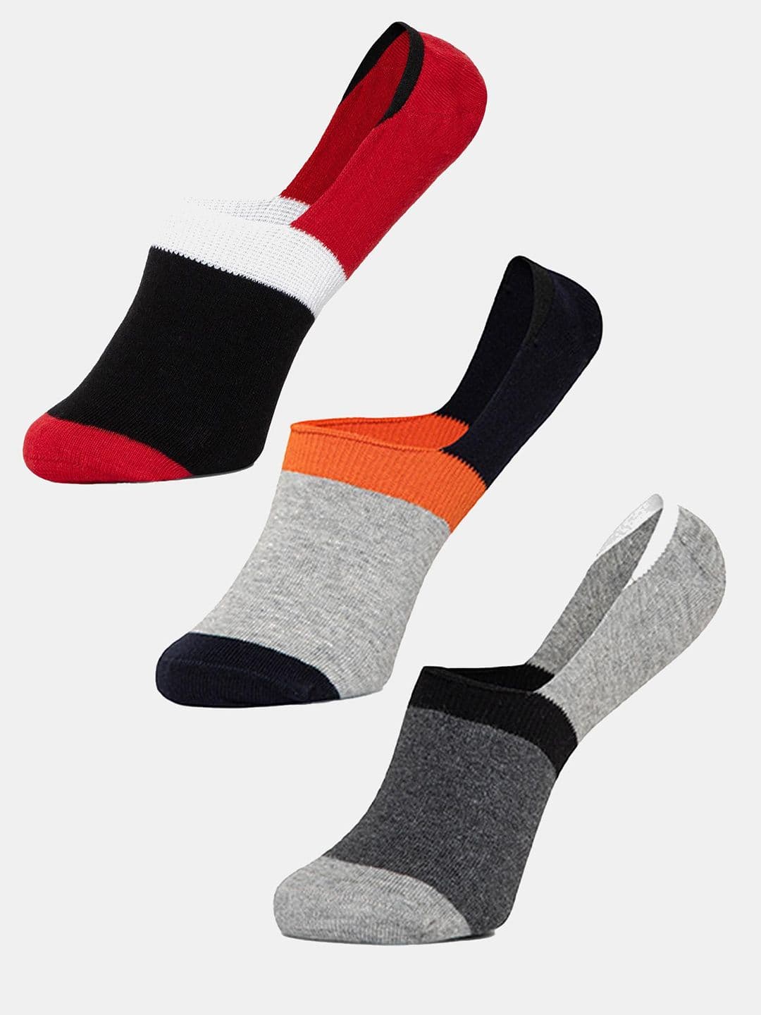 Bodycare Men Pack Of 3 Assorted Colorblocked Breathable Shoe-Liner Socks - view 1