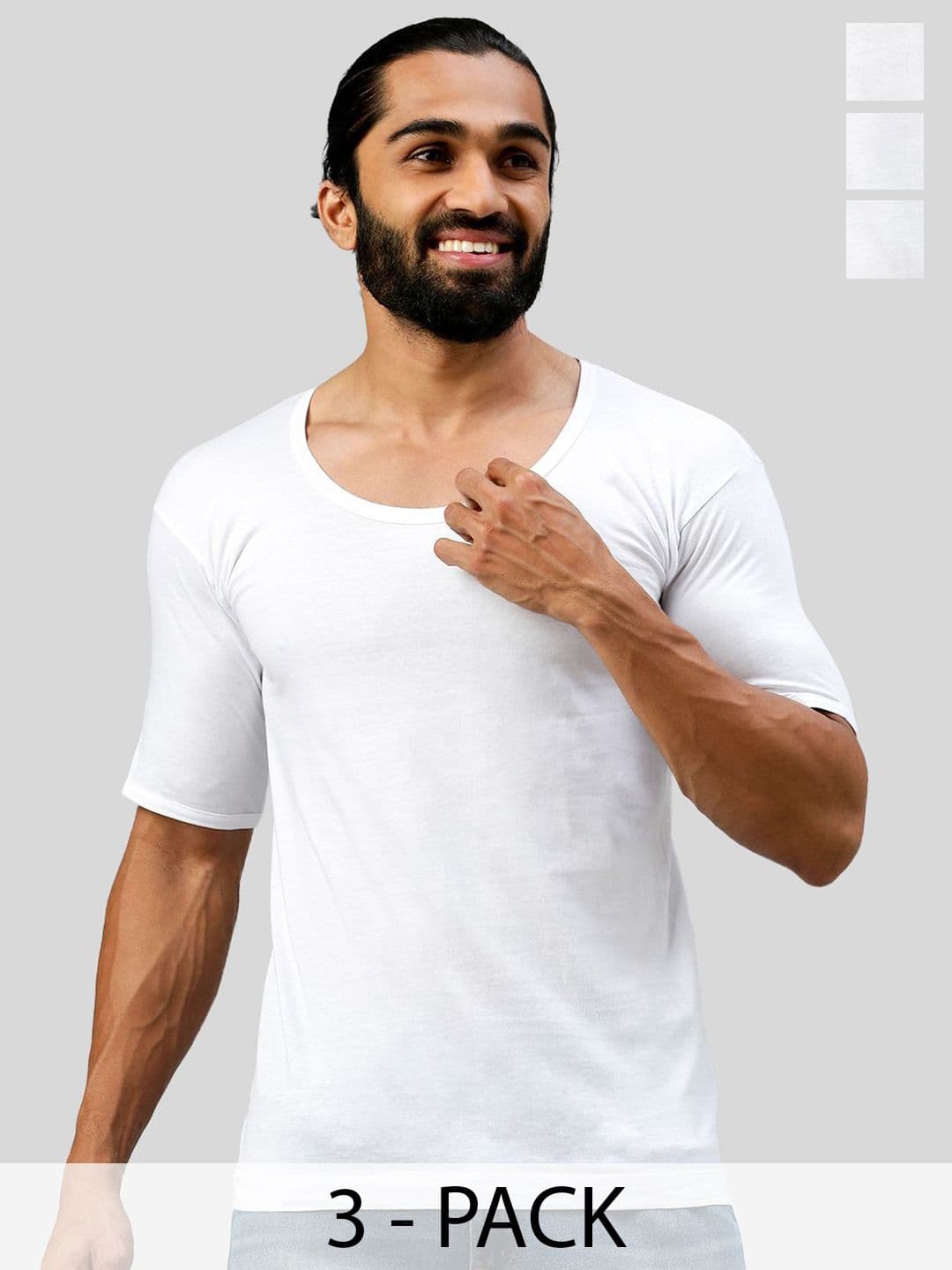 MACHO Sporto Pack Of 3 Ultrasoft Pure Cotton Vests - view 1