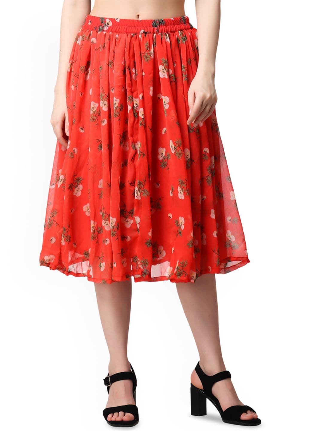 MINOS Printed Flared Midi Skirt - view 1