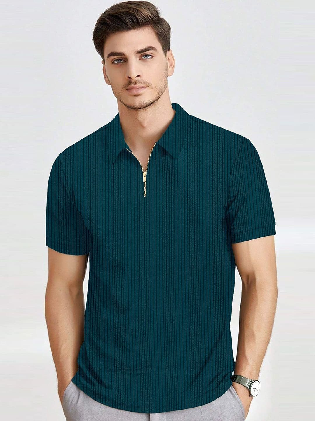 KAJARU Self Design Polo Collar T-shirt - view 1