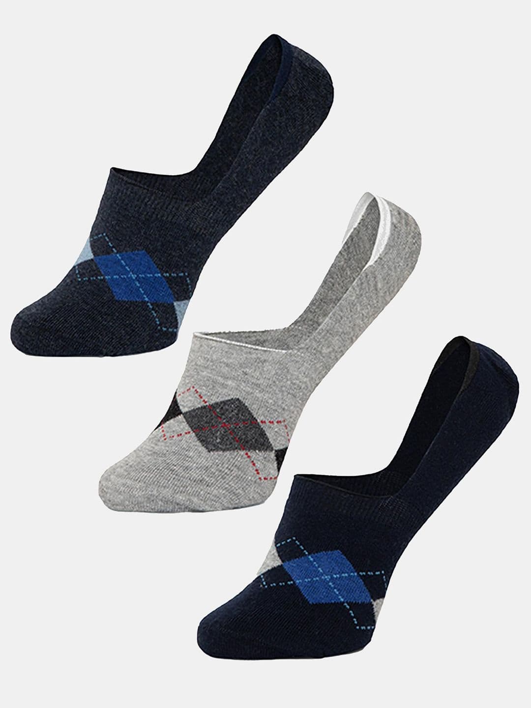 Bodycare Men Pack Of 3 Assorted Cotton Shoe Liners Socks - view 1