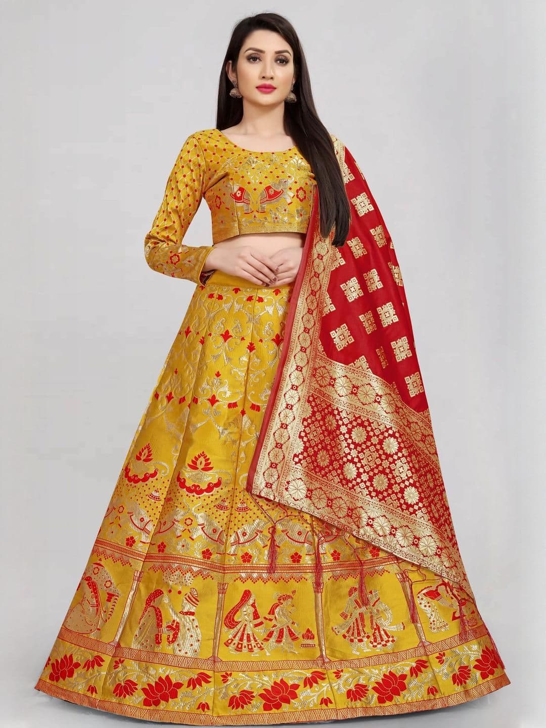 Mr Y Semi-Stitched Lehenga & Unstitched Blouse With Dupatta - view 1