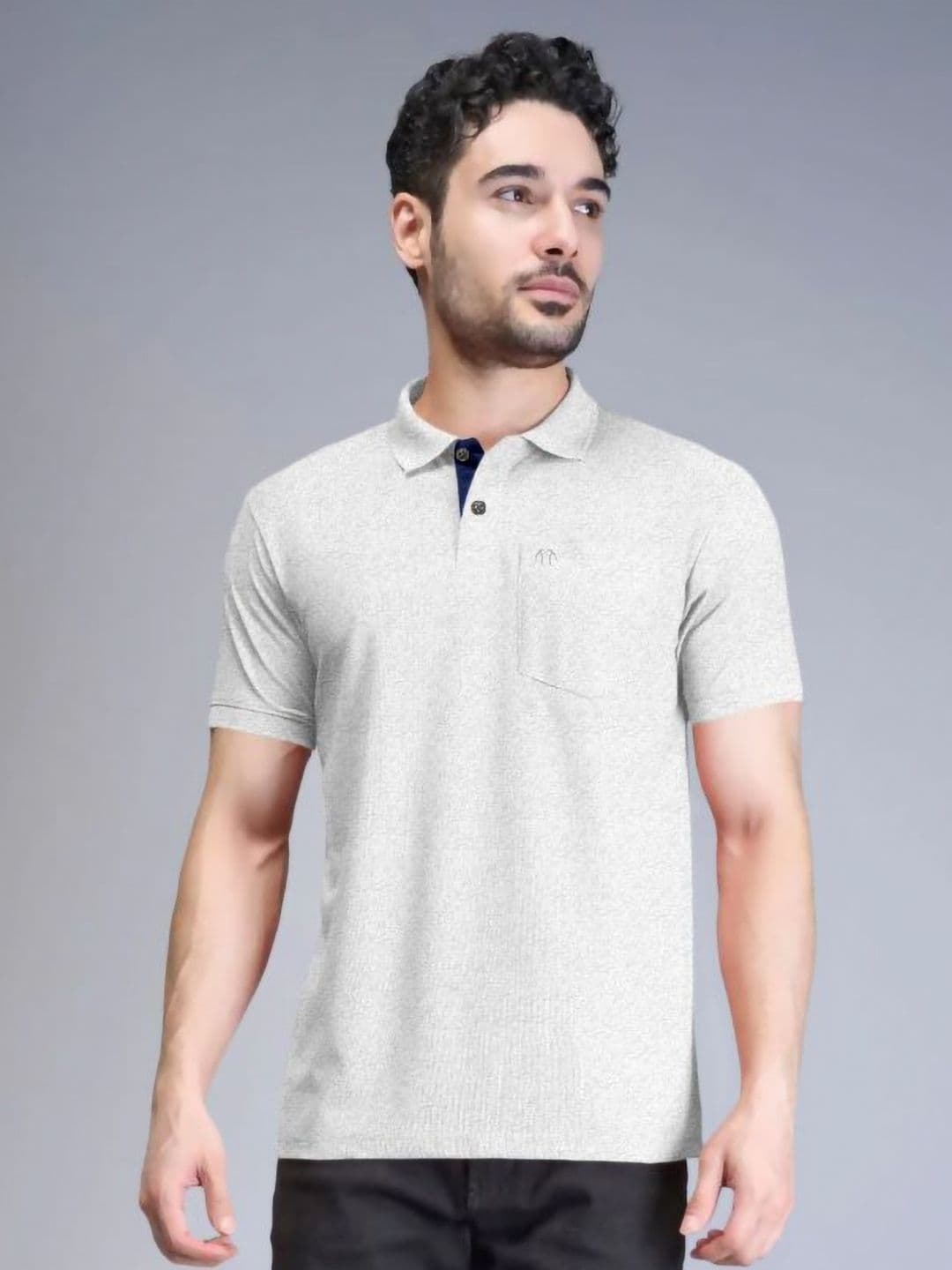 Triptee Men Solid Polo Collar Cotton T-shirt - view 1