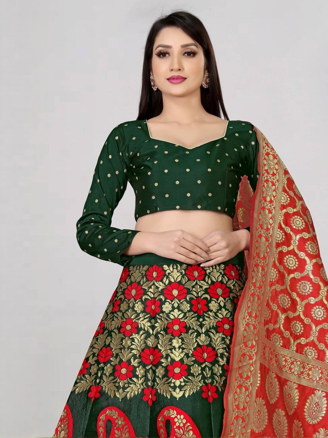 Mr Y Embellished Semi-Stitched Lehenga & Unstitched Blouse With Dupatta - view 1