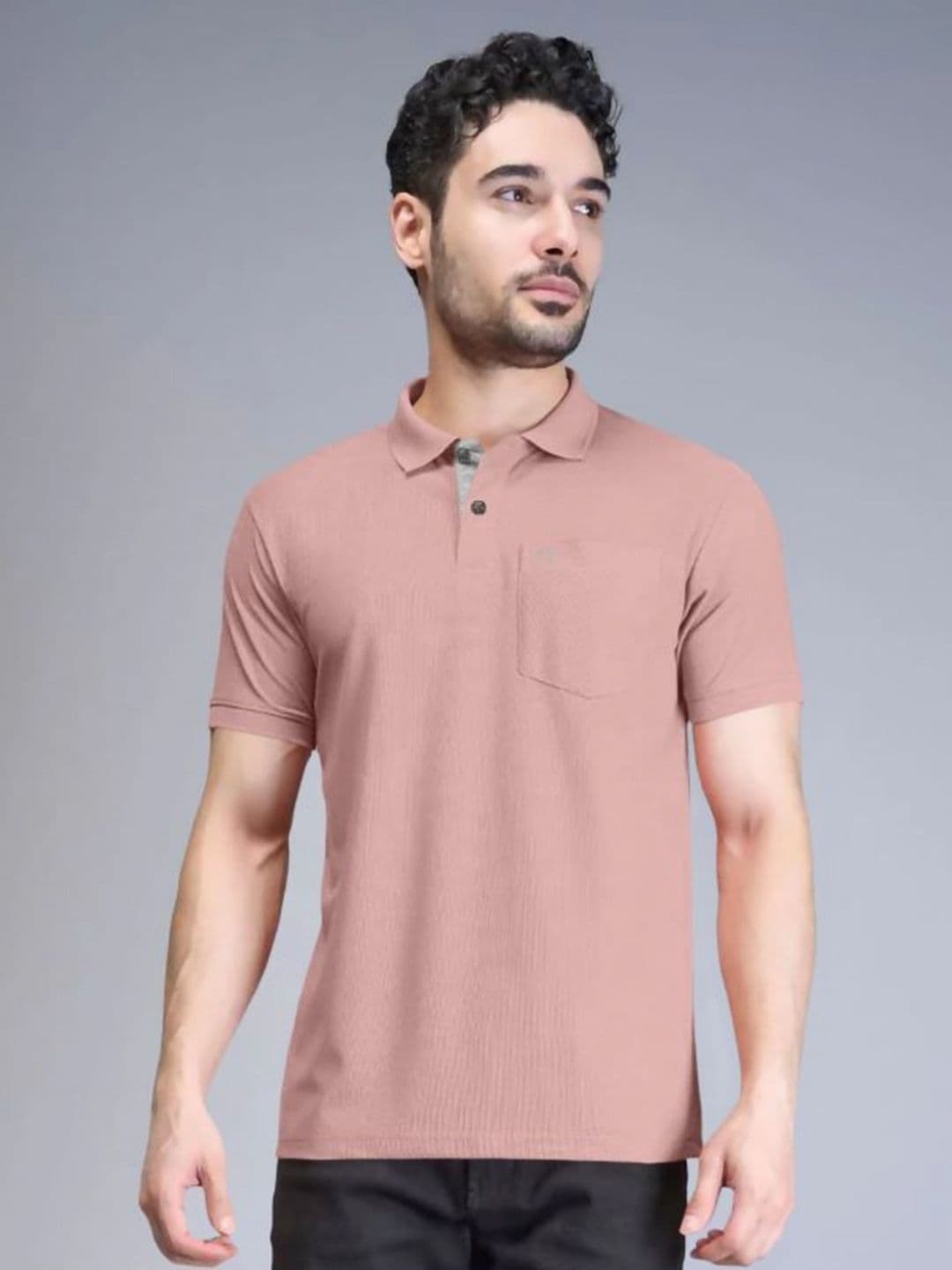 Triptee Men Solid Polo Collar Cotton T-shirt - view 1