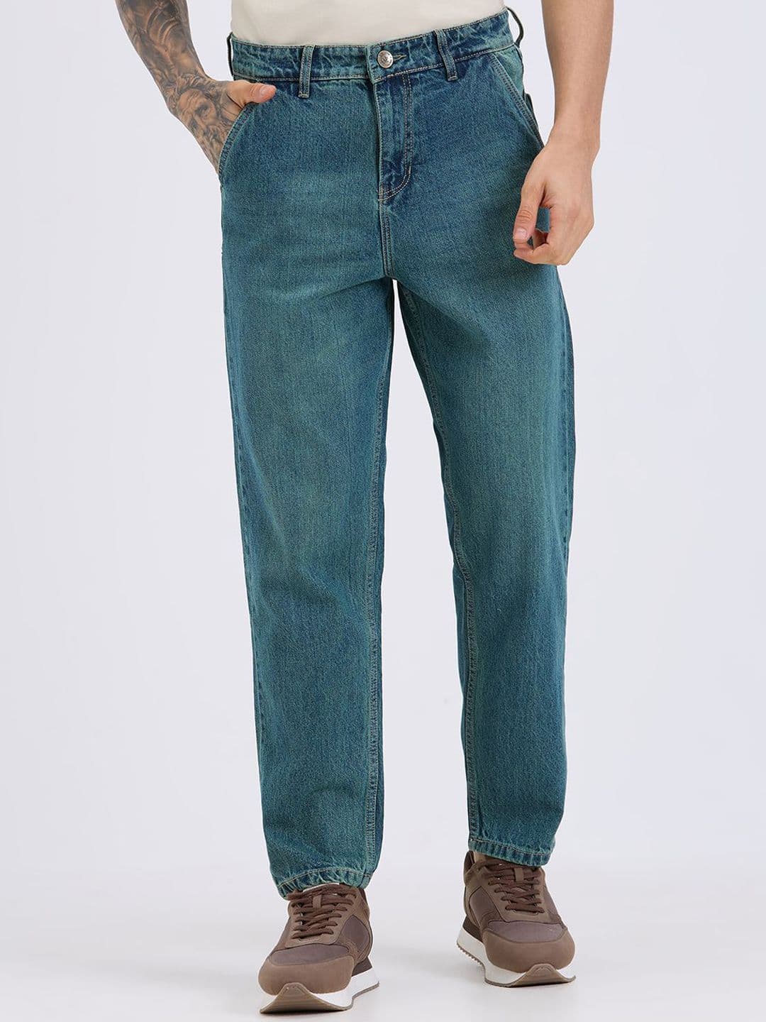 TCI Men Cotton Mid-Rise Baggy Fit Denim Jeans - view 1
