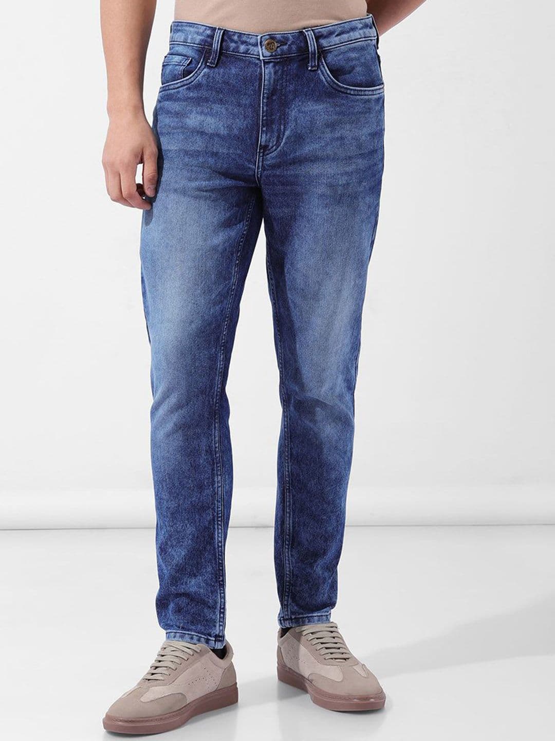 The Indian Garage Co Men Slim Fit Mid-Rise Stretchable Cotton Jeans - view 1