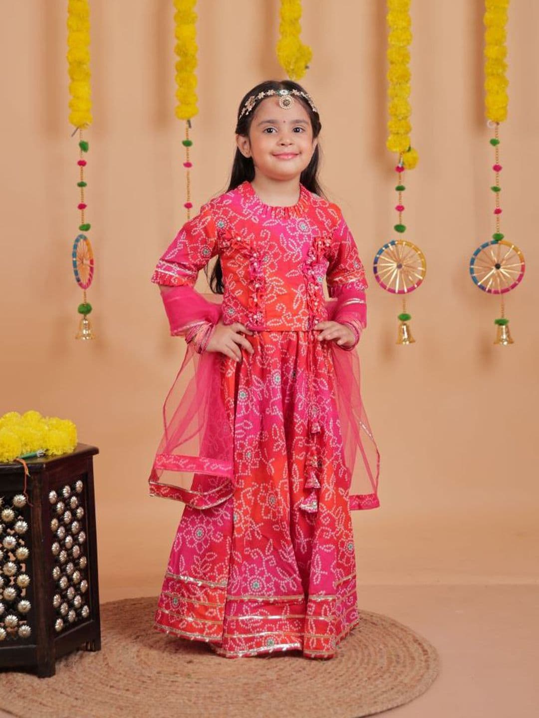 UNBIND Girls Printed Ready to Wear Lehenga & Blouse With Dupatta - view 1