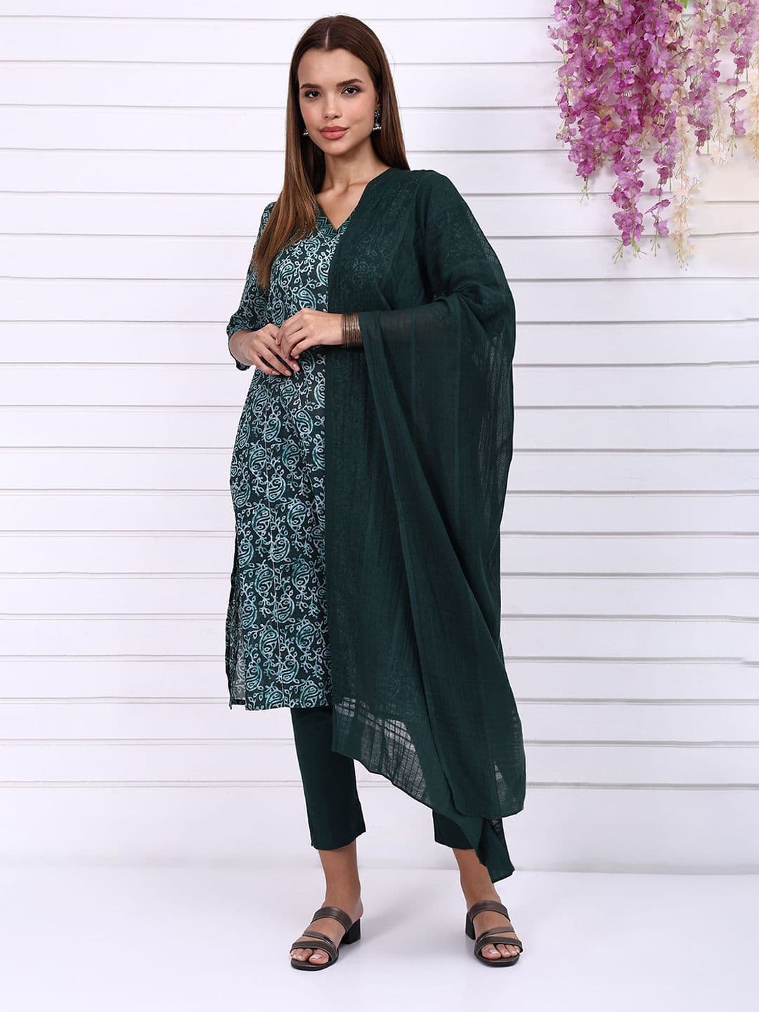 AURELIA Self Design Pure Cotton Dupatta - view 1