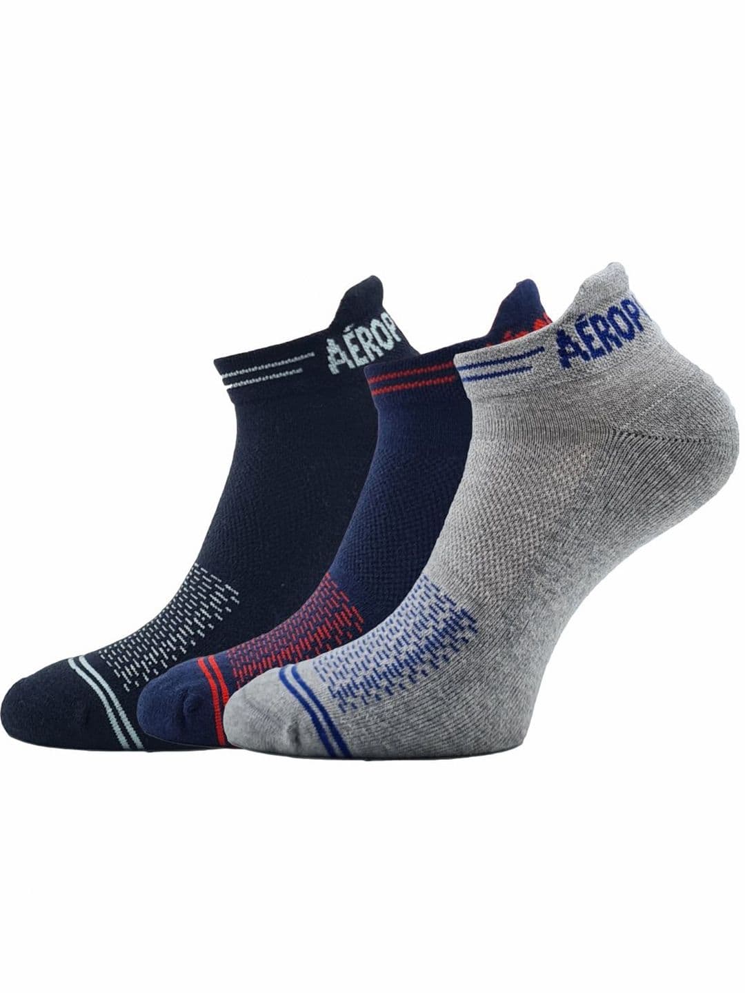 Aeropostale Men Pack Of 3 Half Cushion Ankle Length Socks - view 1