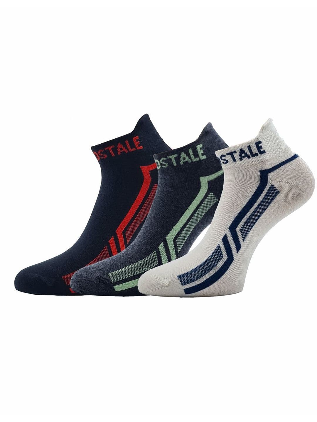 Aeropostale Men Pack Of 3 Patterned Flat Knit Low Cut Tab Ankle Length Socks - view 1