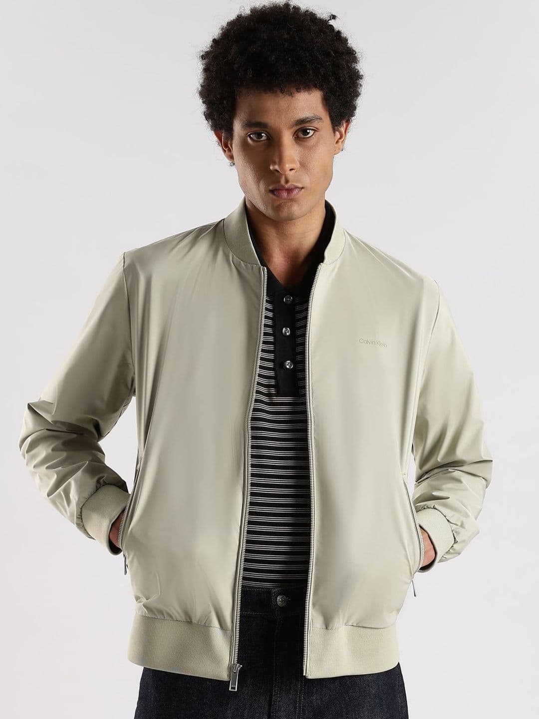 Calvin Klein Jeans Regular Fit Stand Collar Bomber Jacket - view 1