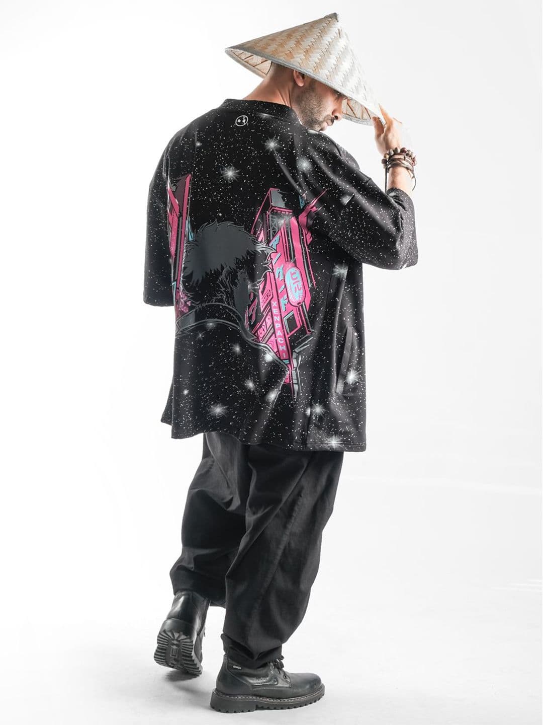 Xenpachi Spike Spiegel Anime Space Cowboy Printed Cotton Kimono - view 1