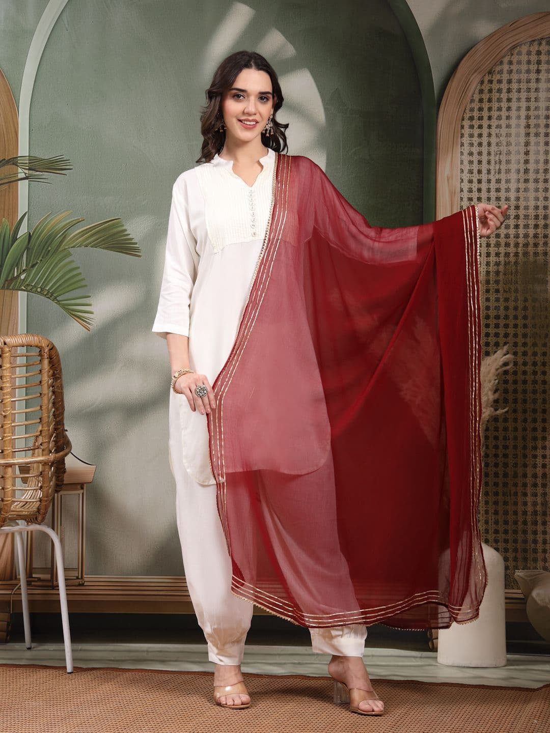 Clora Creation Gotta Patti Chiffon Dupatta - view 1