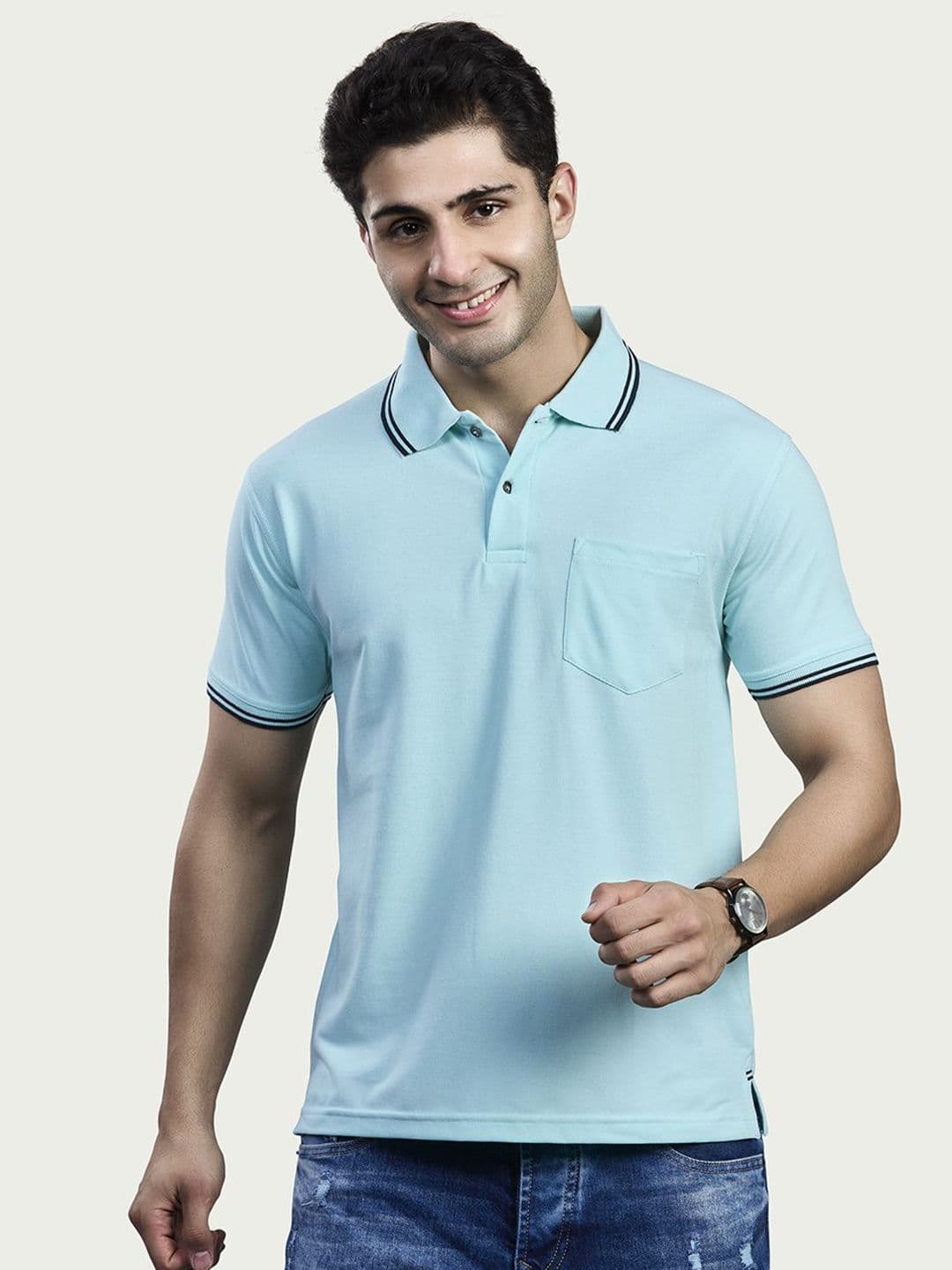 BE POSITIVE Men Polo Collar Regular Fit T-shirt - view 1