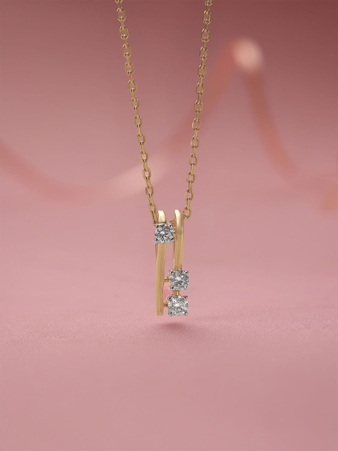 Mia by Tanishq 14KT Gold Chic Ladder Diamond Pendant - view 1