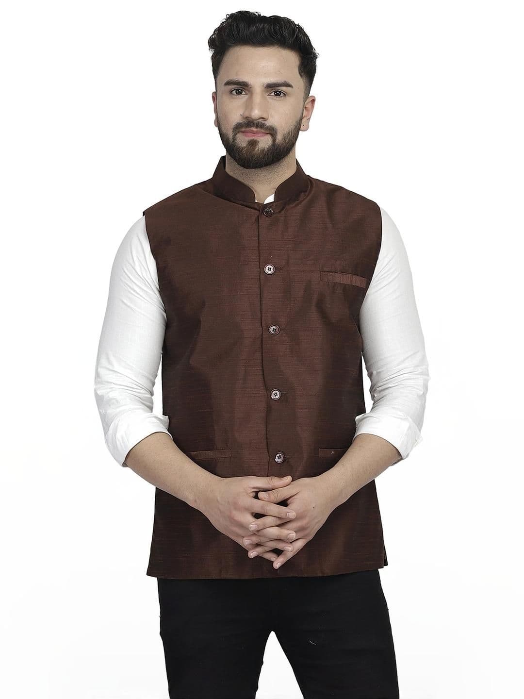 B BEN Sleeveless Self Design Men Jacket () - view 1