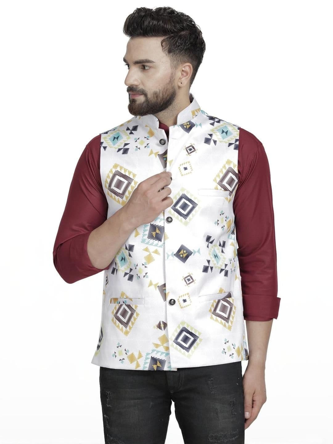 B BEN Sleeveless Printed Men Jacket () - view 1