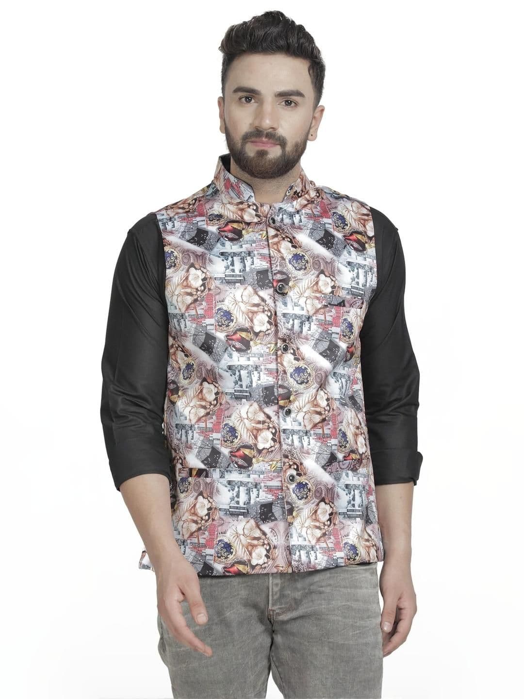 B BEN Sleeveless Printed Men Jacket () - view 1