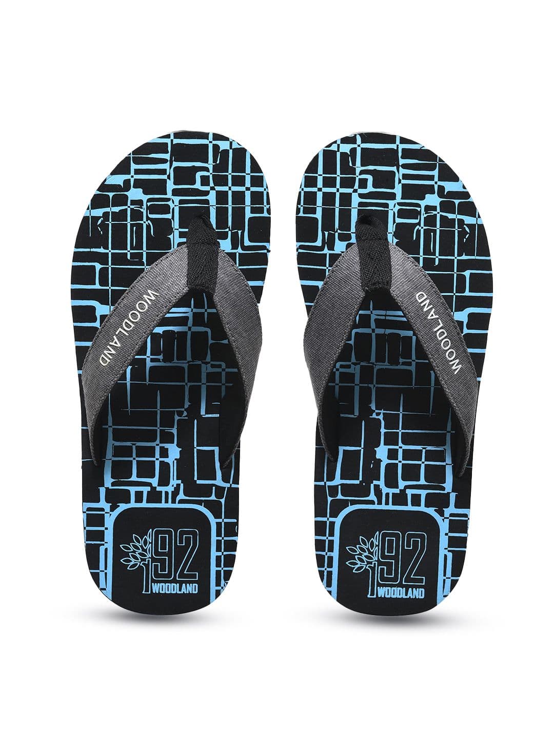 Woodland Men Printed Rubber Thong Flip-Flops - view 1