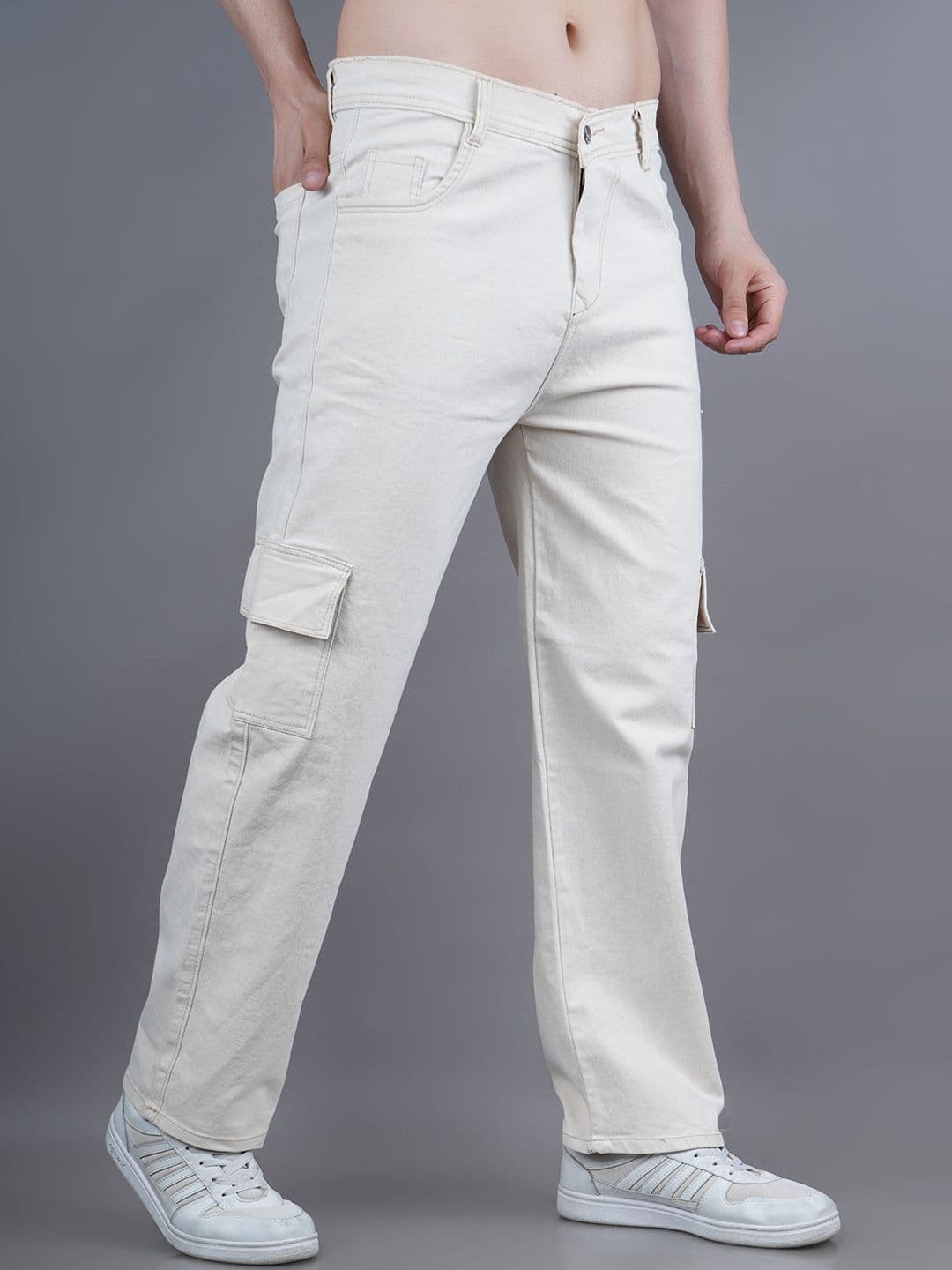 Moda Rapido Men Classic Straight Fit Mid-Rise Stretchable Cotton Cargo Style Jeans - view 1