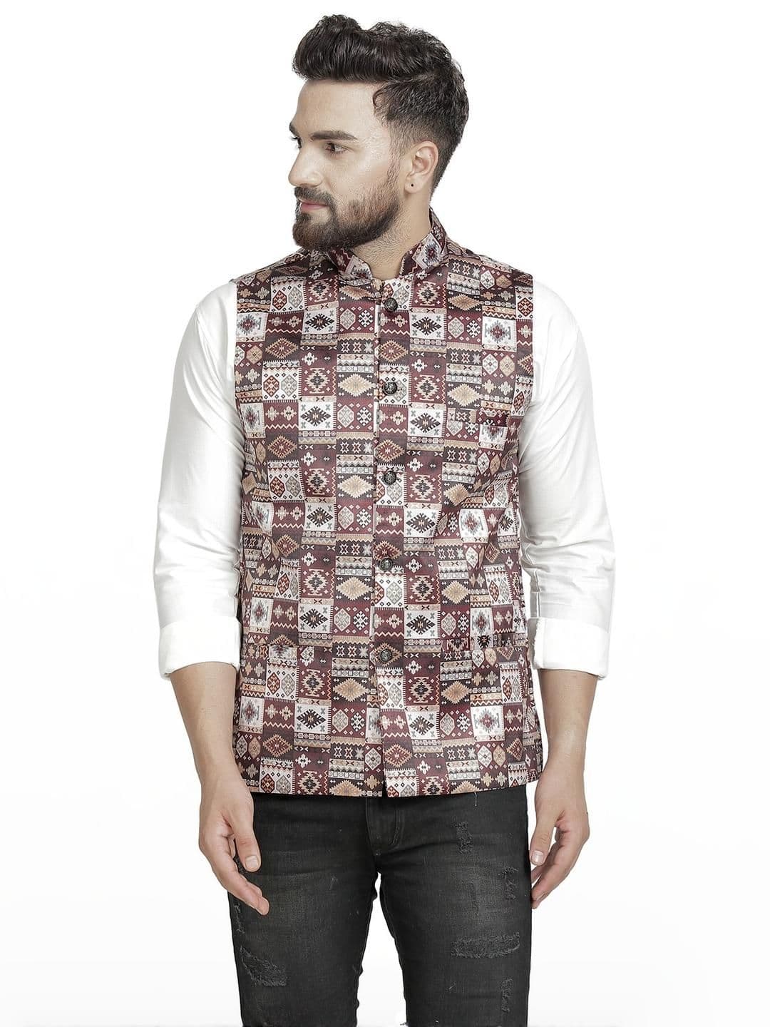 B BEN Sleeveless Printed Men Jacket () - view 1