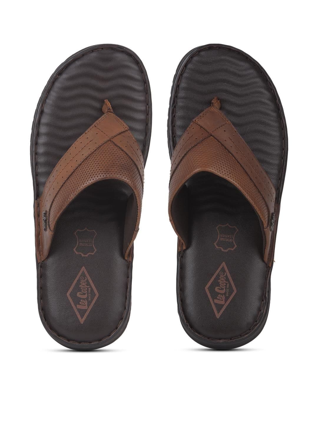 Lee Cooper Men Brown Flip Flops - view 1