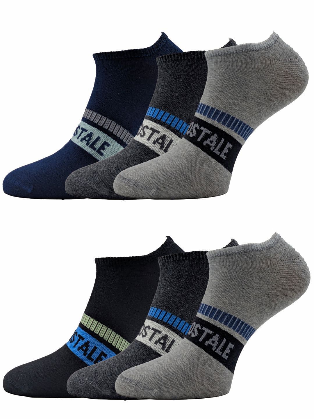 Aeropostale Men Pack of 6 Anti-Microbial NoShow Ankle Length Socks - view 1