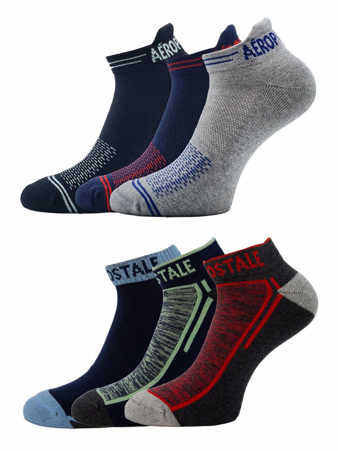 Aeropostale Men Pack Of 6 Printed Ankle-Length Socks - view 1