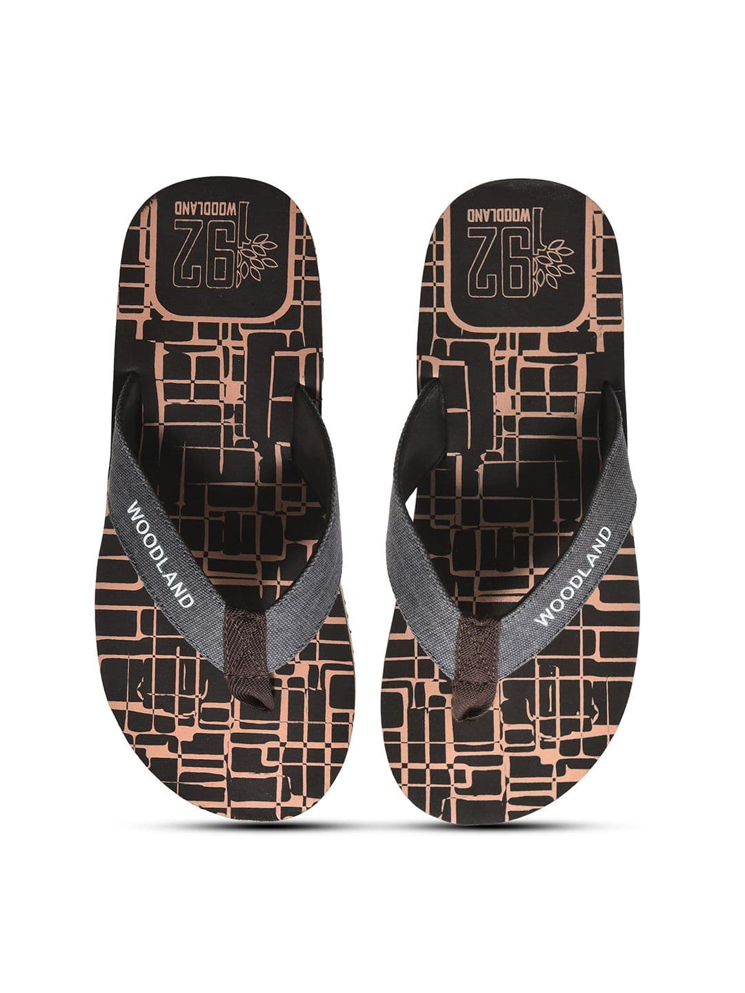 Woodland Men Printed Rubber Thong Flip-Flops - view 1