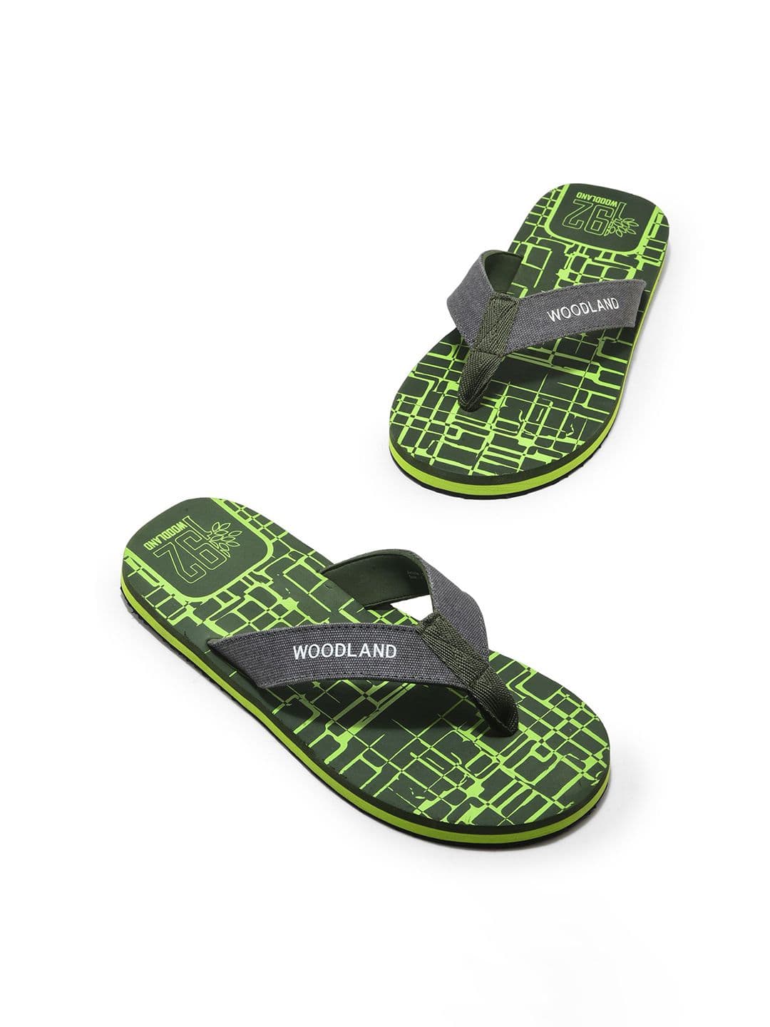 Woodland Men Printed Rubber Thong Flip-Flops - view 1
