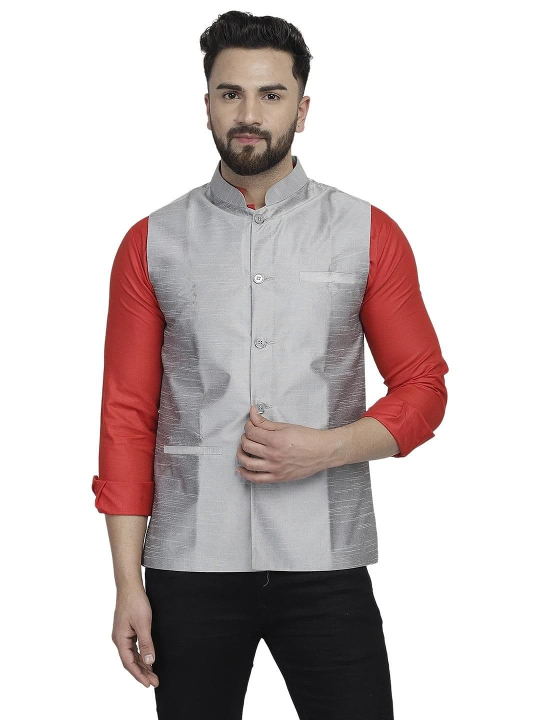 B BEN Sleeveless Self Design Men Jacket () - view 1