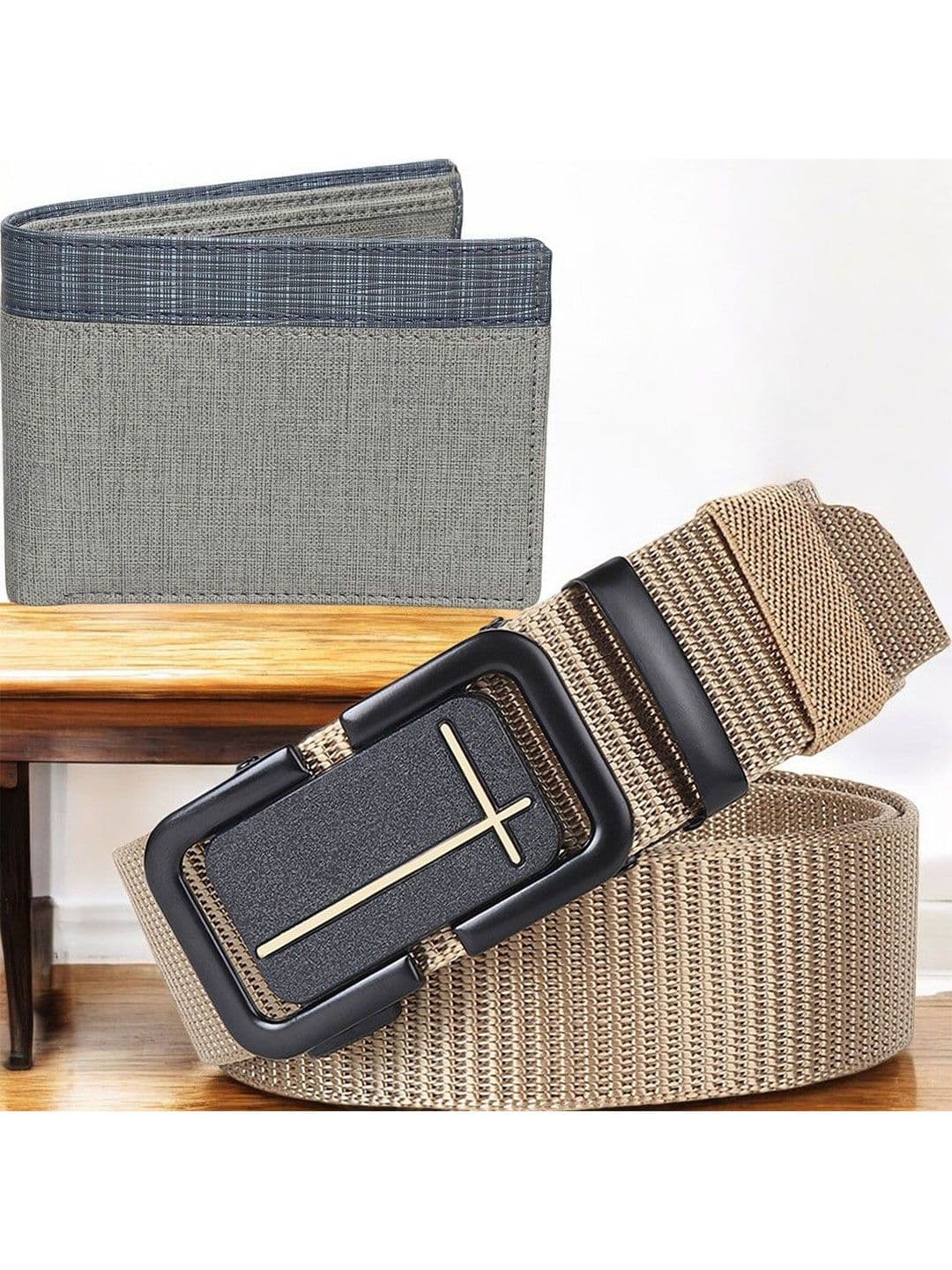 Metronaut Men Wallet and Belt Accessory Gift Set