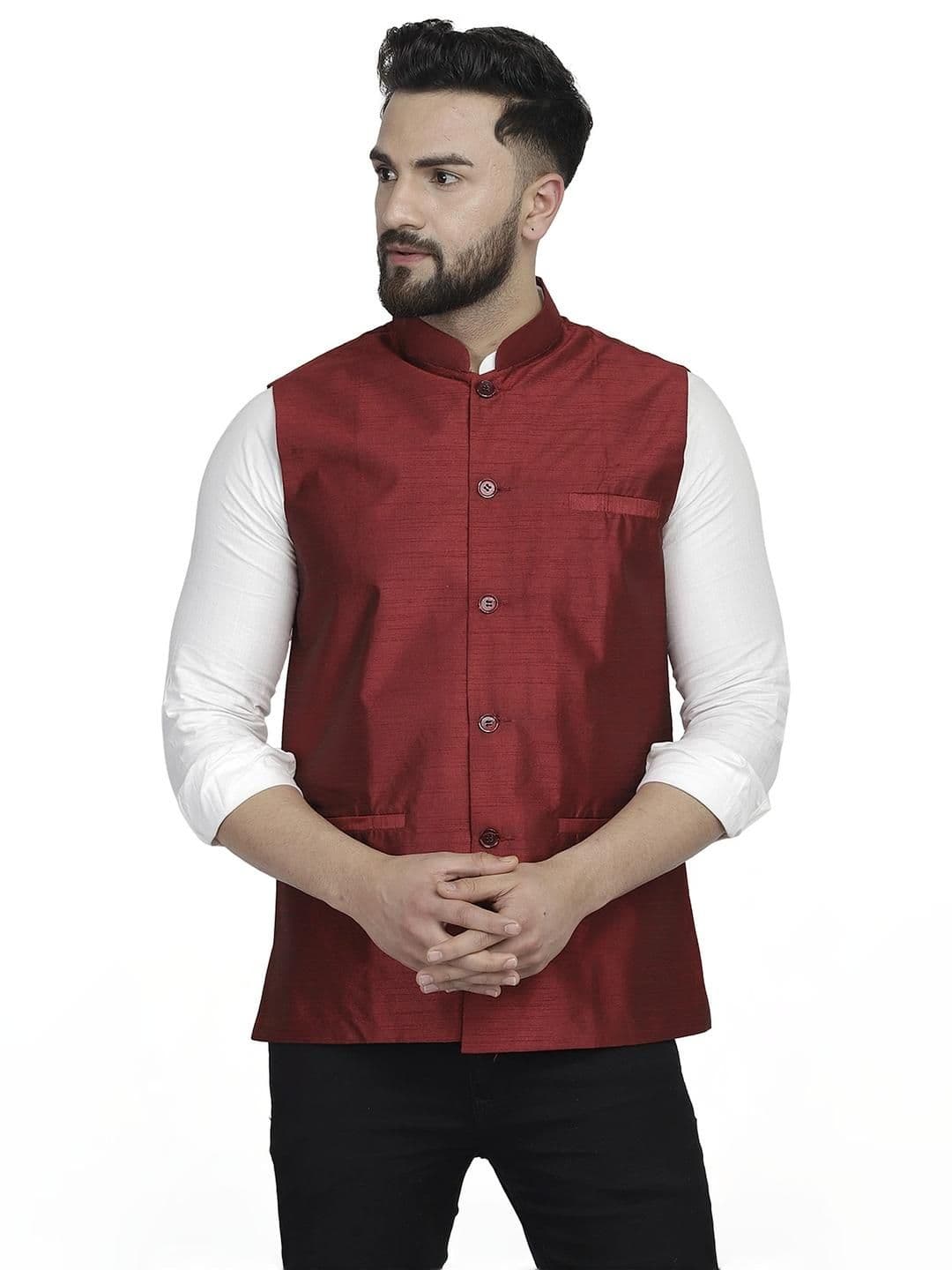 B BEN Sleeveless Self Design Men Jacket () - view 1