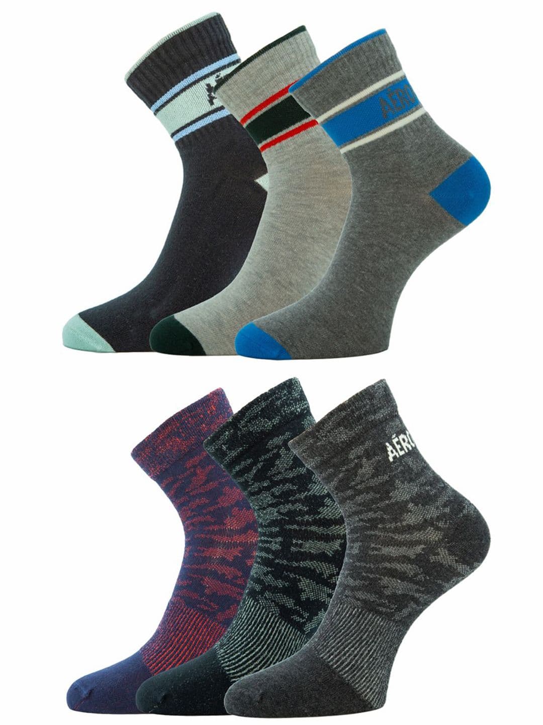 Aeropostale Men Pack Of 6 Anti-Microbial Ankle Length Socks - view 1