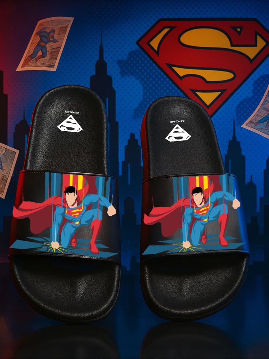 Svaar Men Superman Printed Anti-Slip Sliders - view 1
