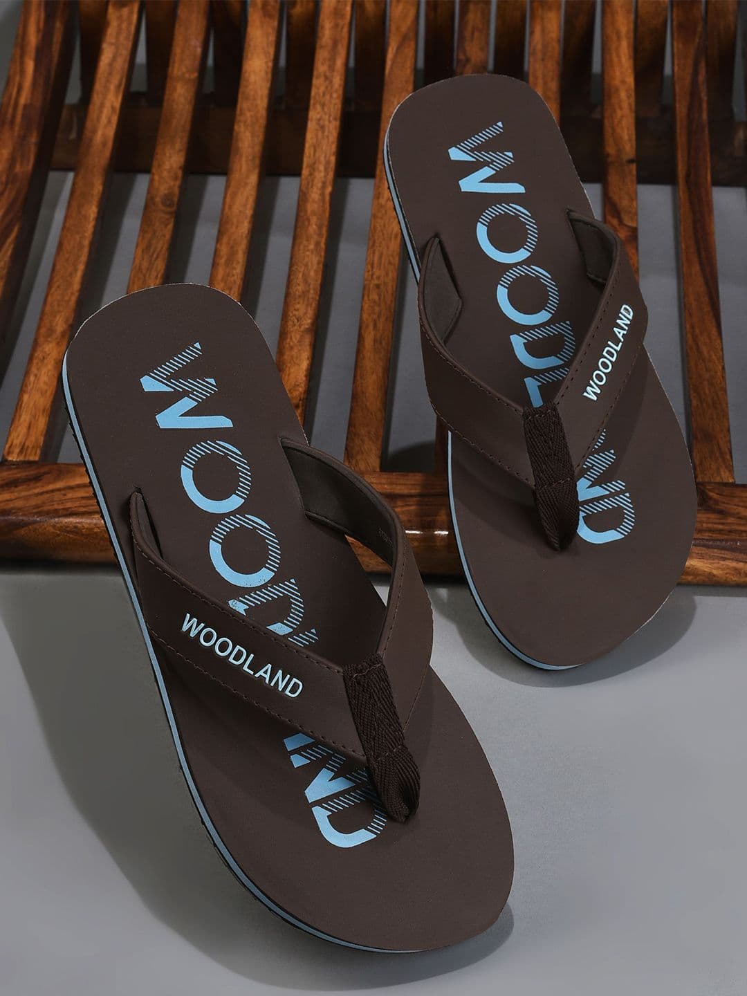 Woodland Men Printed Rubber Thong Flip-Flops - view 1