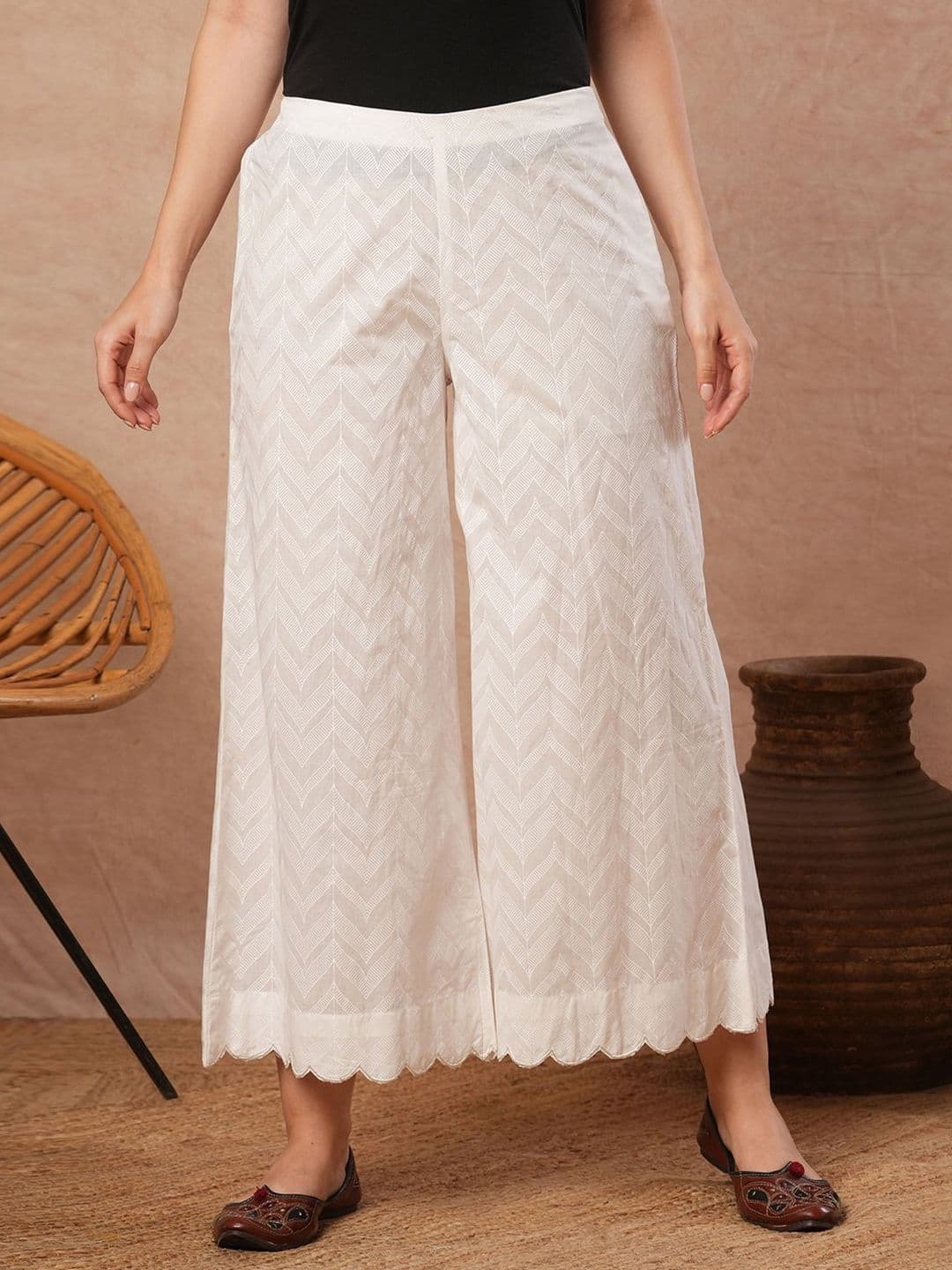 KAMI KUBI Women Printed Flared Cotton Ethnic Palazzos - view 1