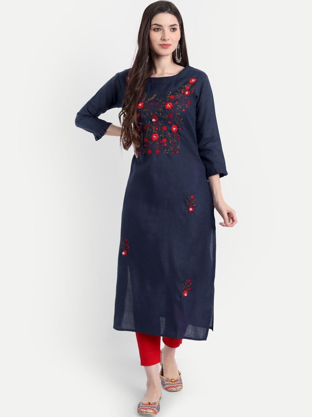 4u Fashion Women Thread Work Kurta - view 1