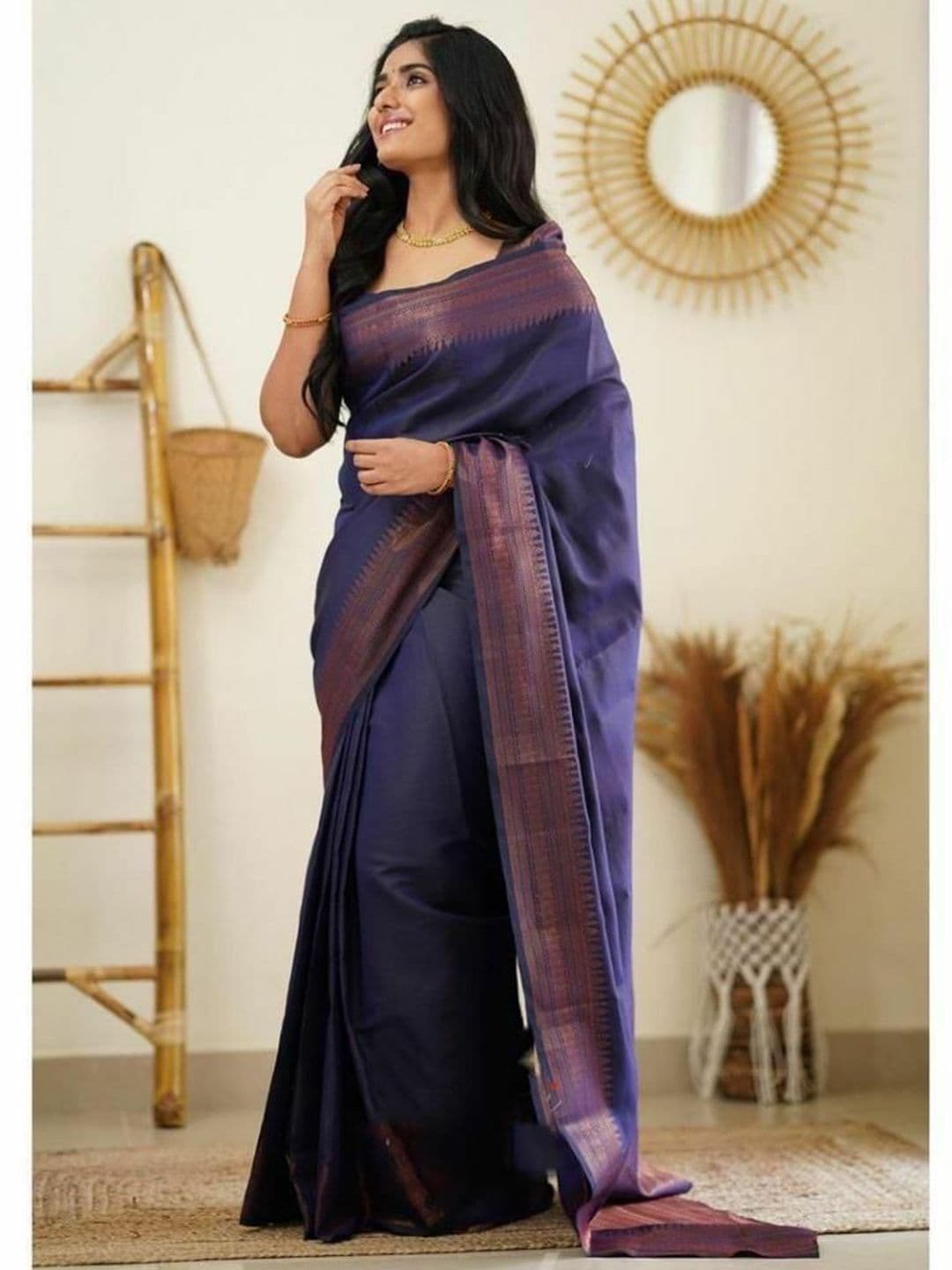 VILLE FASHION Woven Design Zari Kanjeevaram Saree - view 1