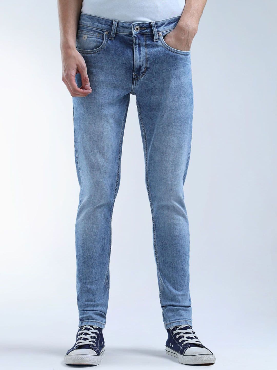 Flying Machine Men Skinny Fit Mid-Rise Light Fade Stretchable Jeans - view 1