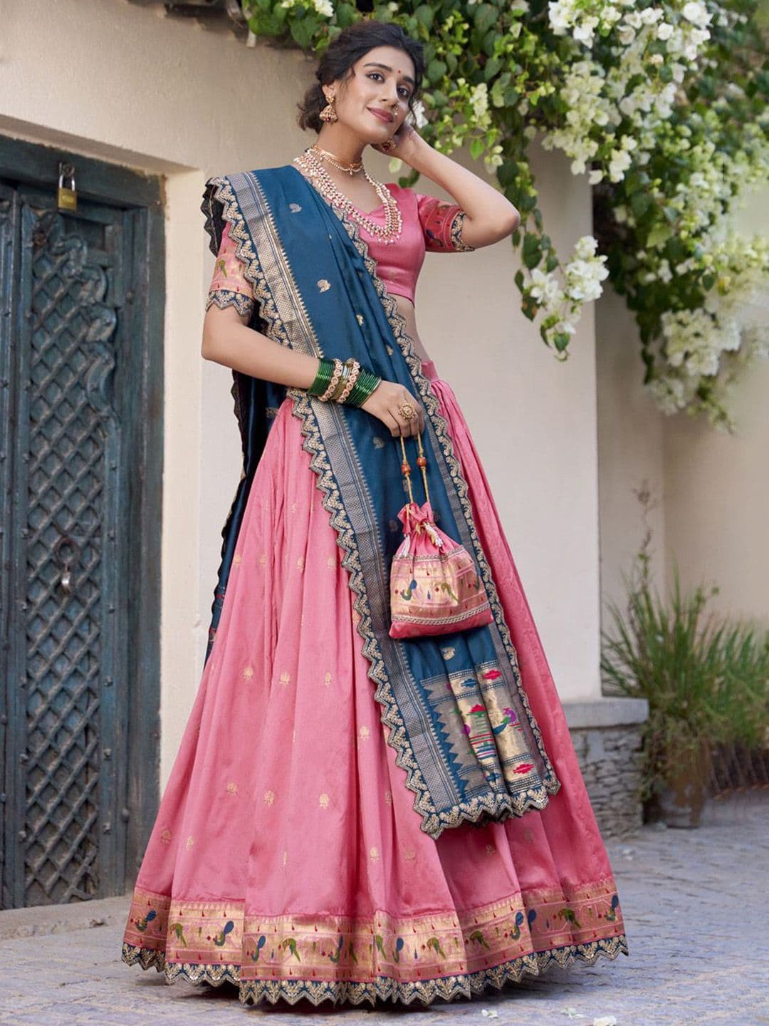 LOOKNBOOK ART Ready to Wear Lehenga & Unstitched Blouse With Dupatta - view 1